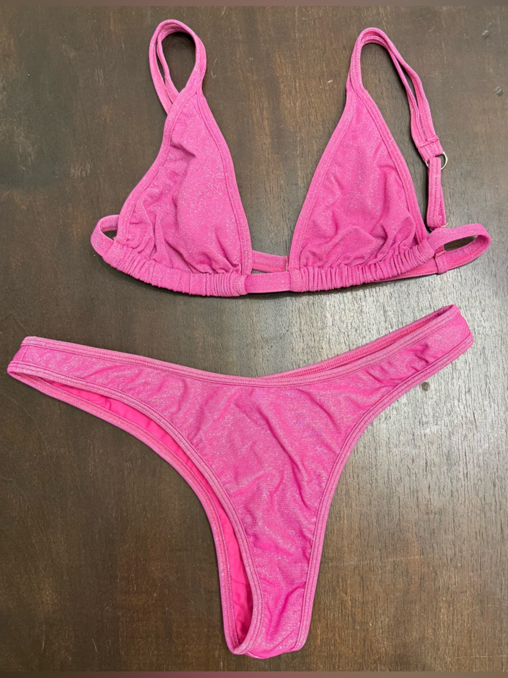 Bydee Hot Pink Shimmery Bikini Set